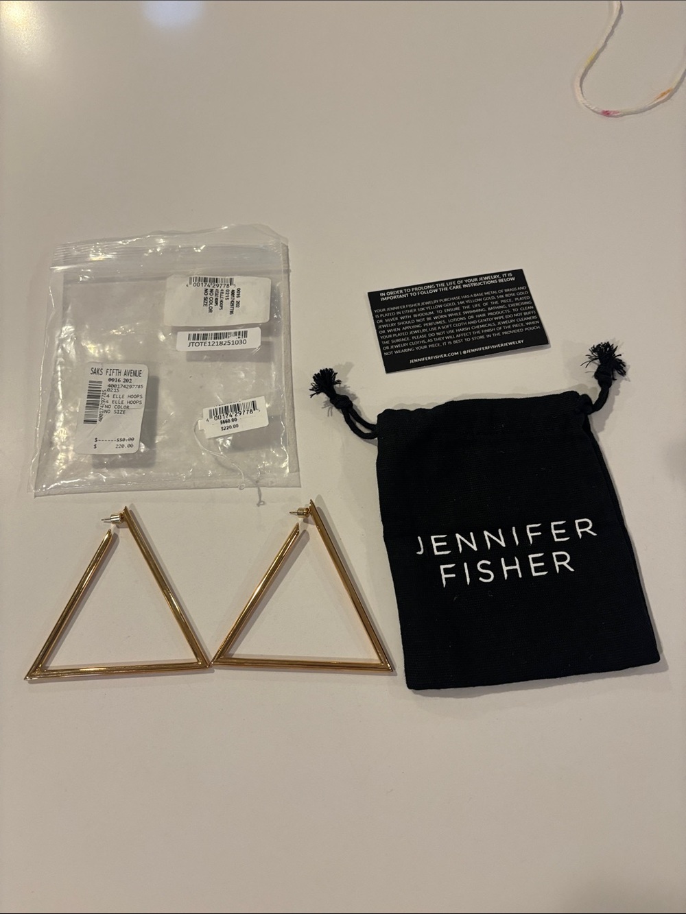 Jennifer Fisher Large Gold Triangle Hoop Earrings